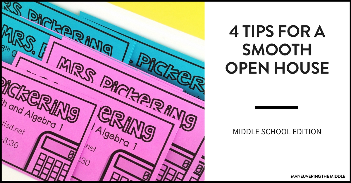 Getting ready for open house in middle school can be quite hectic.  These 4 tips will help you have a smooth and productive open house.