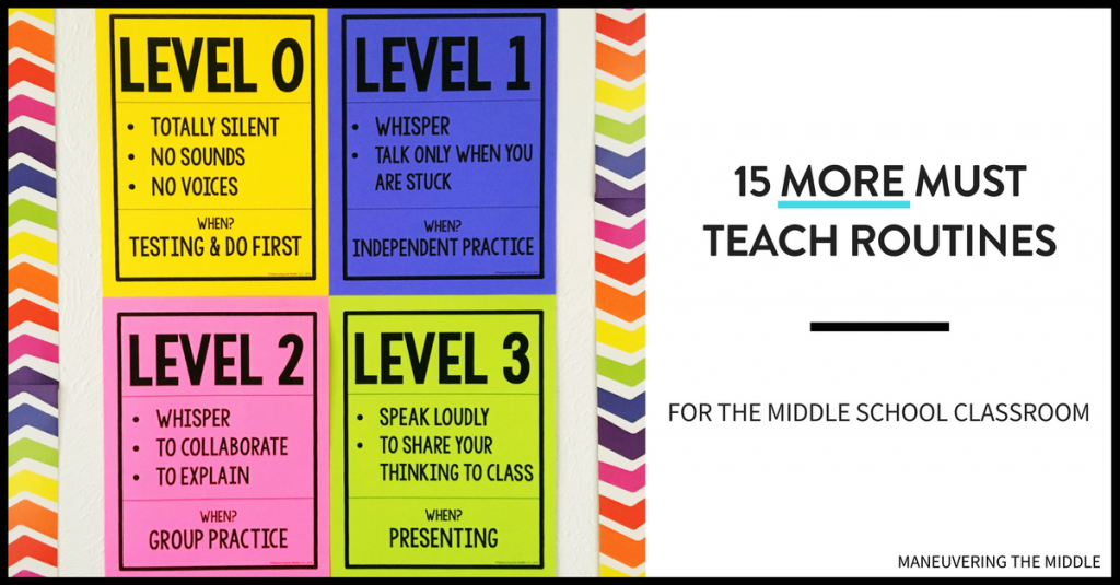 15 more middle school routines and procedures to keep your students on the right track and your classroom running smoothly. | maneuveringthemiddle.com